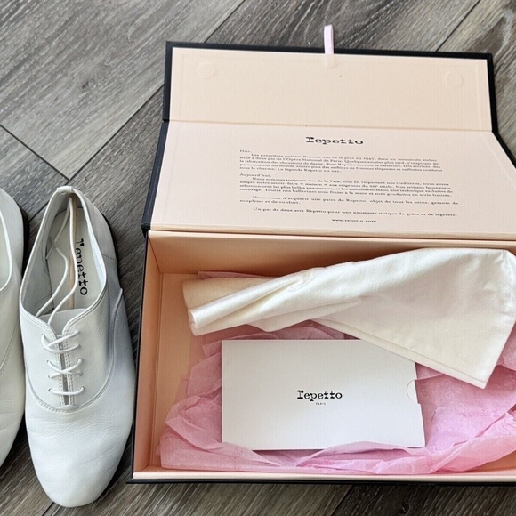 Repetto Zizi Oxfords Shoes White Sz39 US8 - Picture 3 of 5
